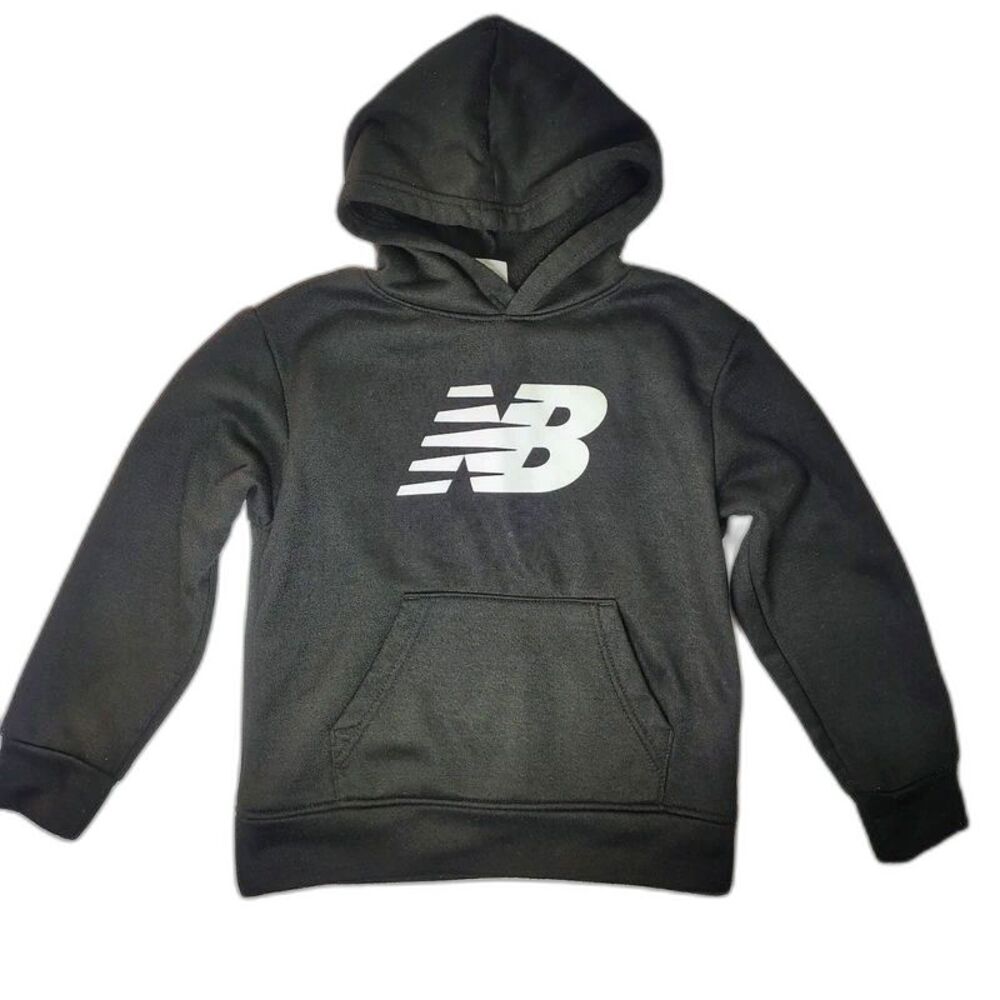 New Balance Boys Black Pullover Hoodie Sweatshirt - Size 5/6 - Logo